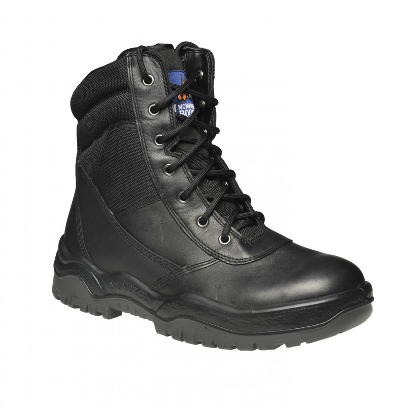 Mongrel 251020 Work Boots. 8inch Steel Toe Safety. Black Lace Up Zip ...