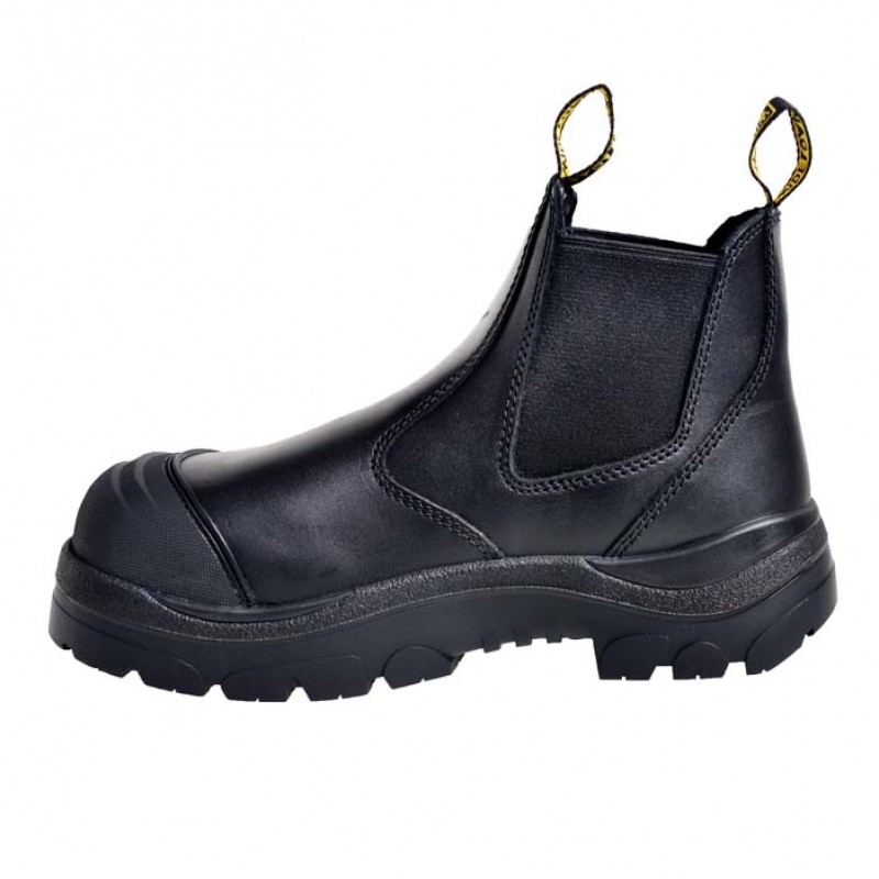 Wide Load 490BPO Black, Extra Wide Steel Toe Safety Elastic Sided Boot ...