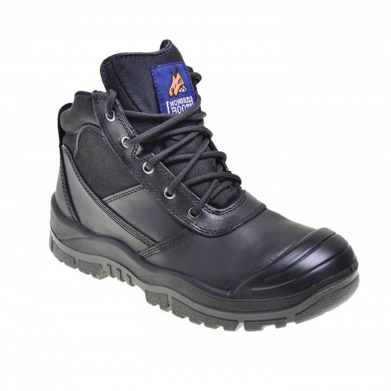 Mongrel 461020 Work Boots. Black Steel Toe Safety. Zip-Sider - Mongrel ...
