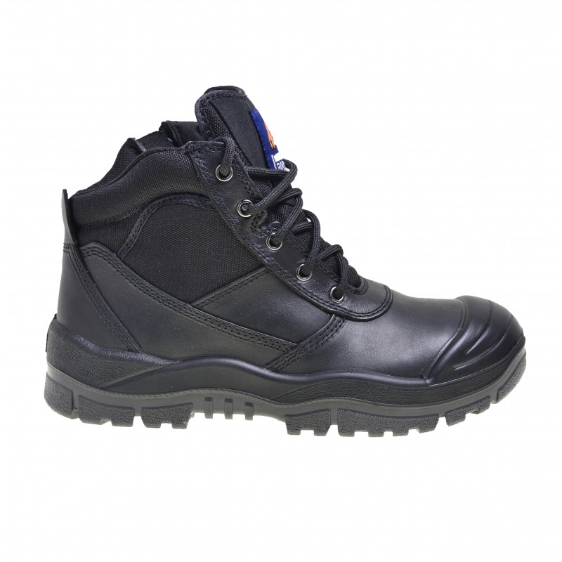Mongrel 461020 Work Boots. Black Steel Toe Safety. Zip-Sider - Mongrel ...