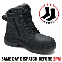 Blundstone RotoFlex 8071 Black Steel Toe Safety Work Boots, 150mm, Zip Side, TPU sole