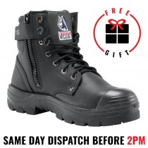 Steel Blue 'Argyle' 332152 Black Work Boots. Steel Cap Safety. Zip Side Bump Cap