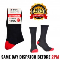 TBW Red/Black Men's Cotton Socks For Work Boots. Love them or your money back!