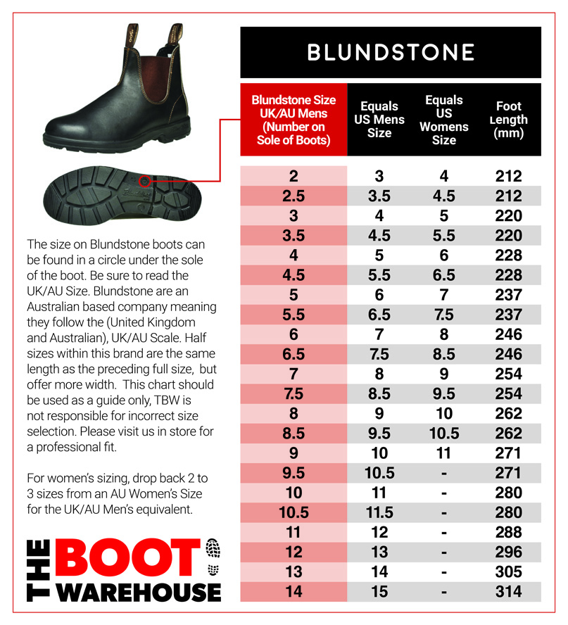 Blundstone size guide online